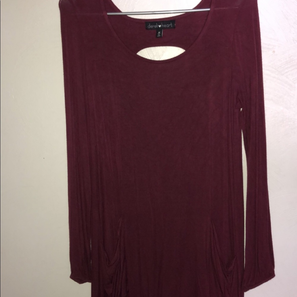 Maroon Dress with Pockets